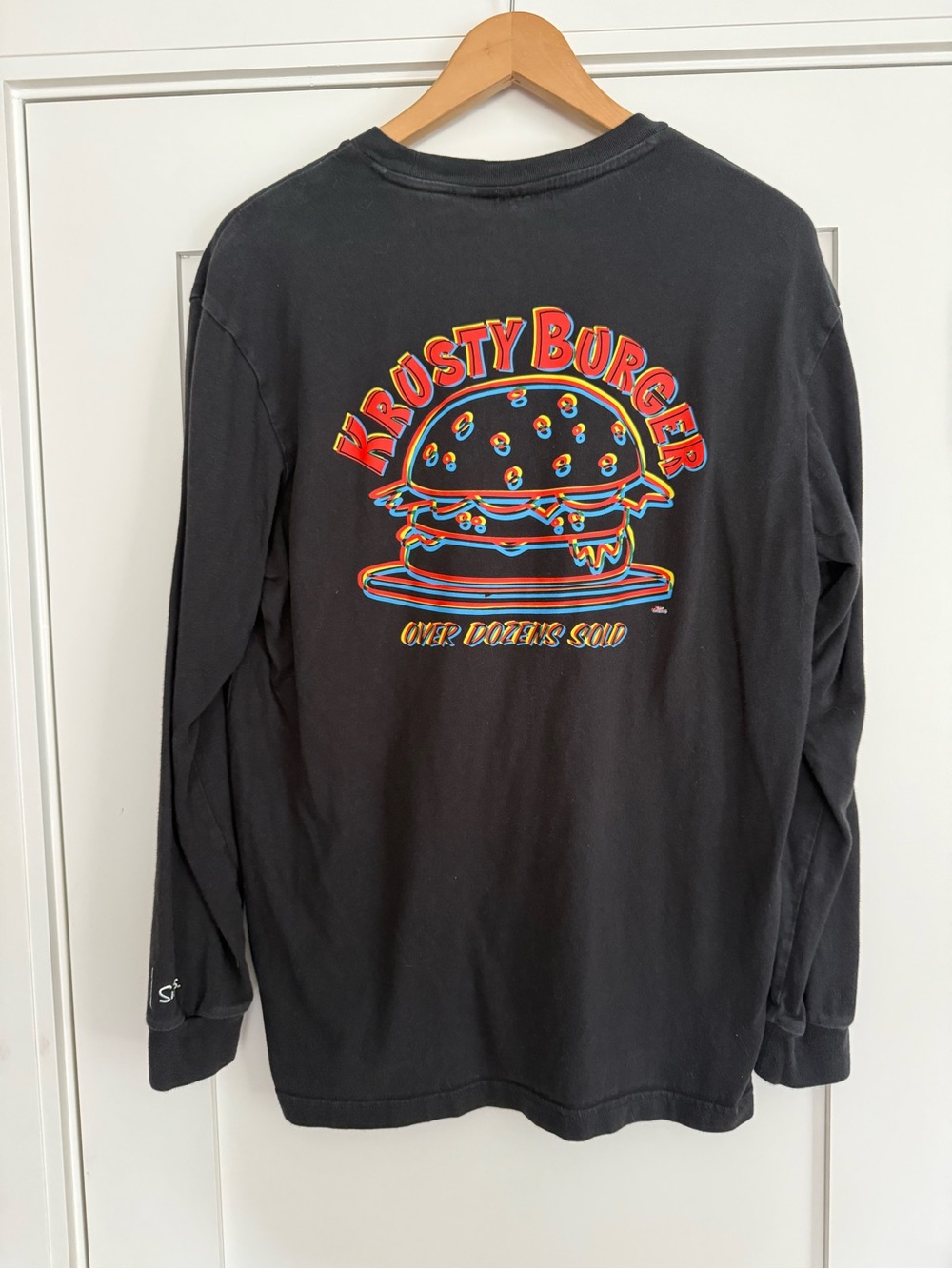 Adidas X The Simpsons Black Long-Sleeve Krusty Burger Graphic Tee Men’s Size M